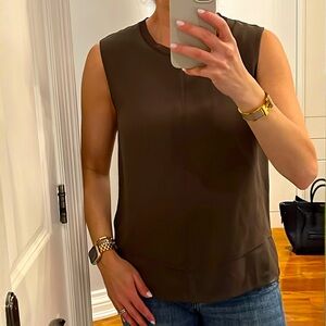 Vince Brown Sleeveless Blouse